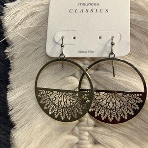 Maurices Silver Filigree Hoop Earrings
